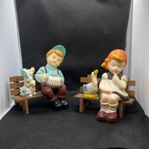 CLEARANCE vintage Artmark boy and girl porcelain figurines Japan 50's